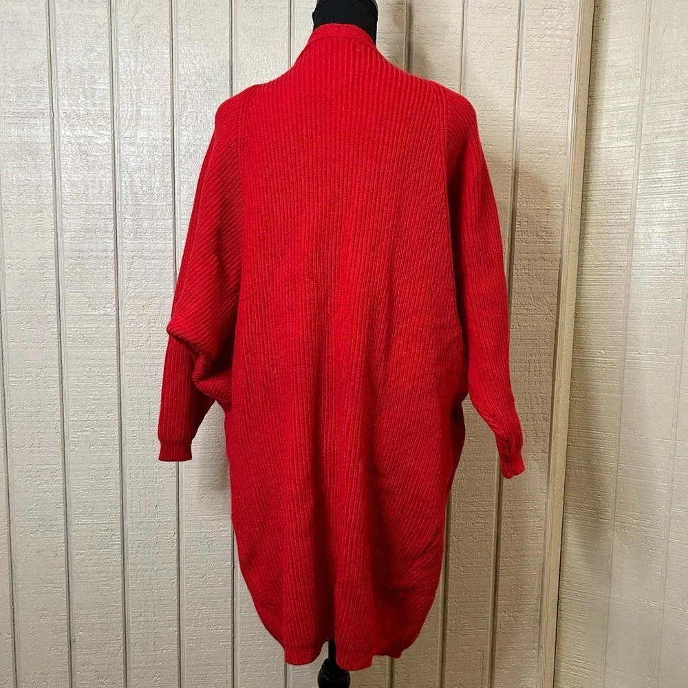 NWT Lovers + Friends Red Knit Oversized Cardigan, size large. - Picture 2 of 5